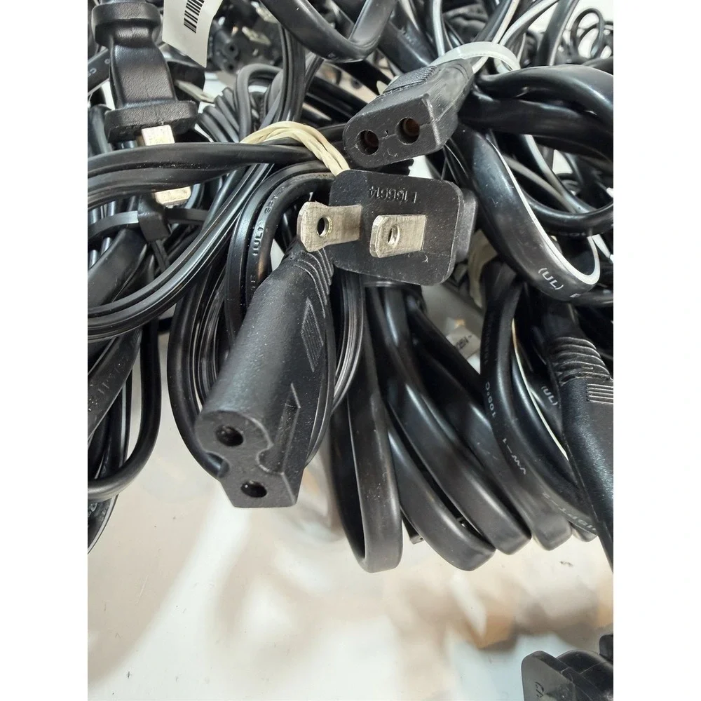 Lot 31 AC Power Cords Cable IEC C7 Figure 8 Non-Polarized & Polarized 2-Prong